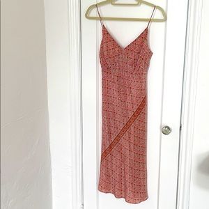 PLENTY pink floral silk slip dress Sz M